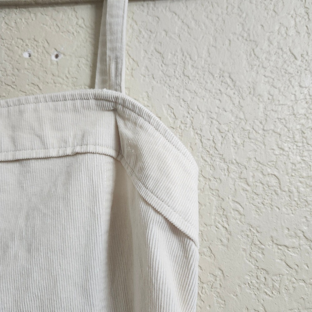 Abercrombie & Fitch 90's Size M‎ Corduroy Square Neck Mini Dress Beige Cream - Picture 6 of 16
